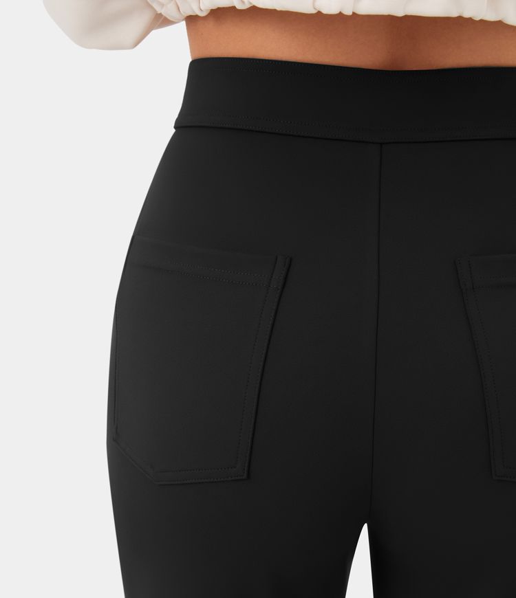 High Waisted  button Work Pants