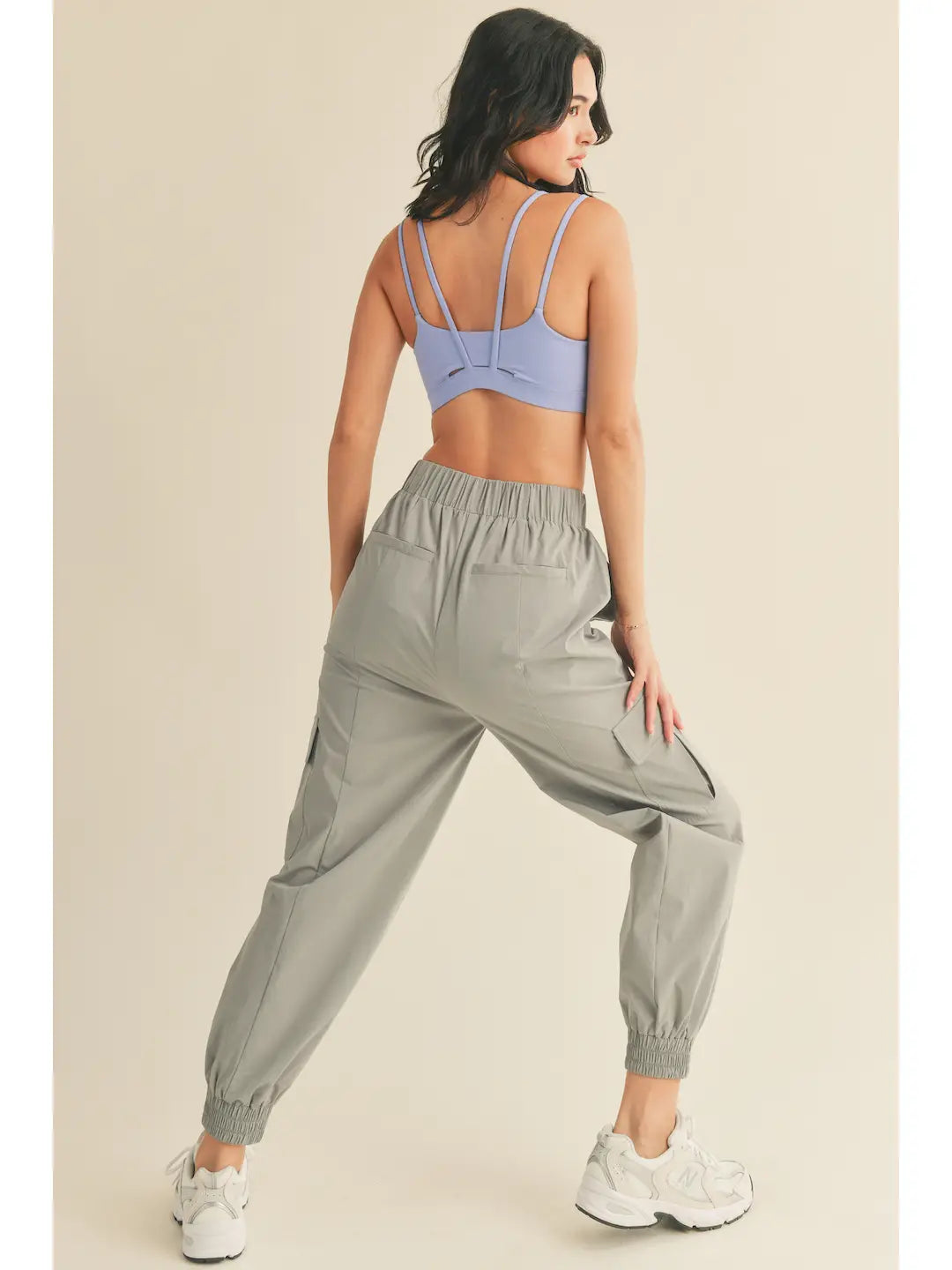 Lavender Blue Light Support Padded Strappy Sports Bra