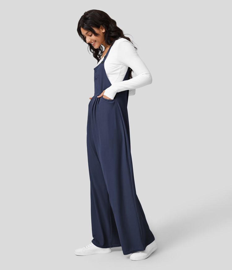 Waffle Casual Overalls - Dark blue