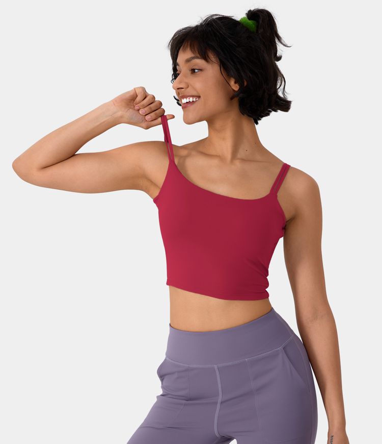 RED Twisted Cropped Yoga Tank Top