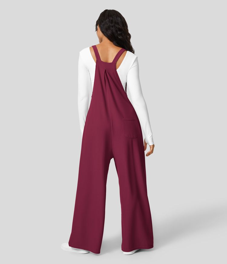 Waffle Casual Overalls -  Maroon