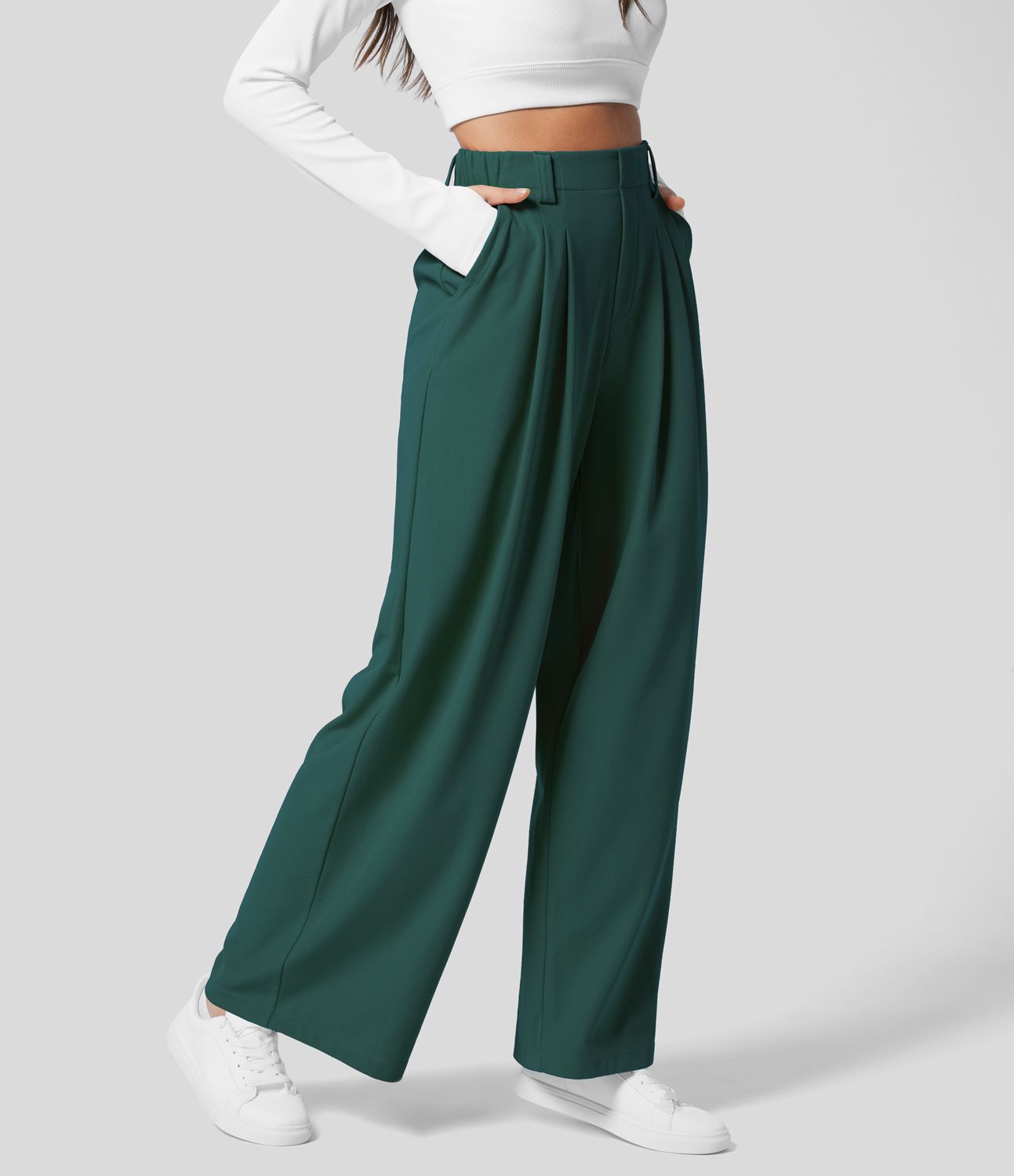 waffle work pants - Forrest Green