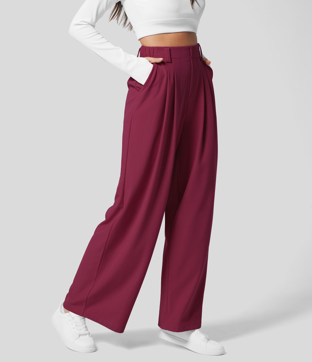 Halara waffle work pants - anemone