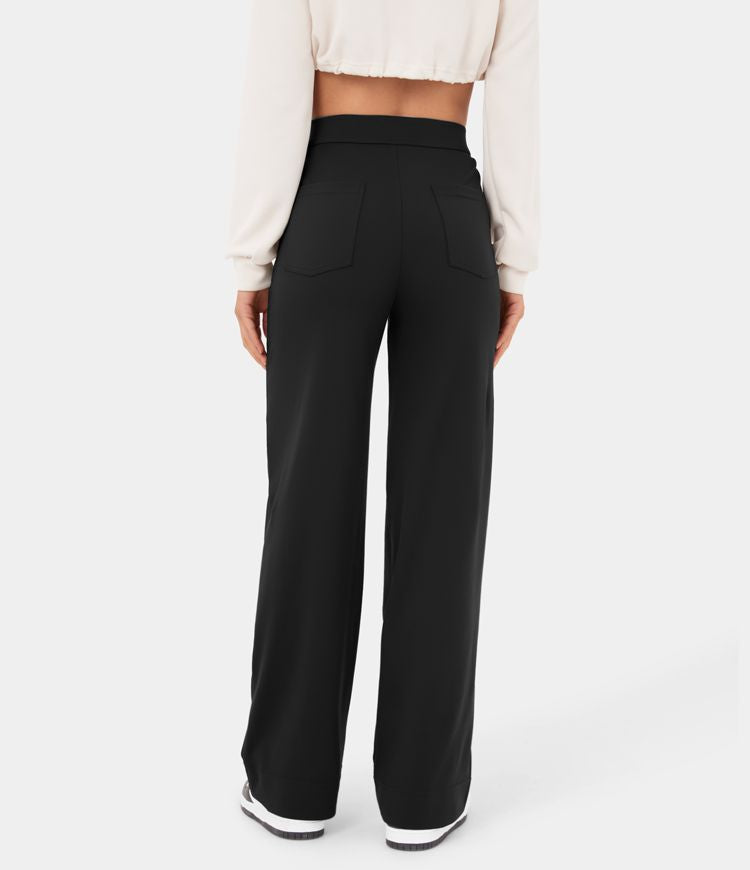 High Waisted  button Work Pants