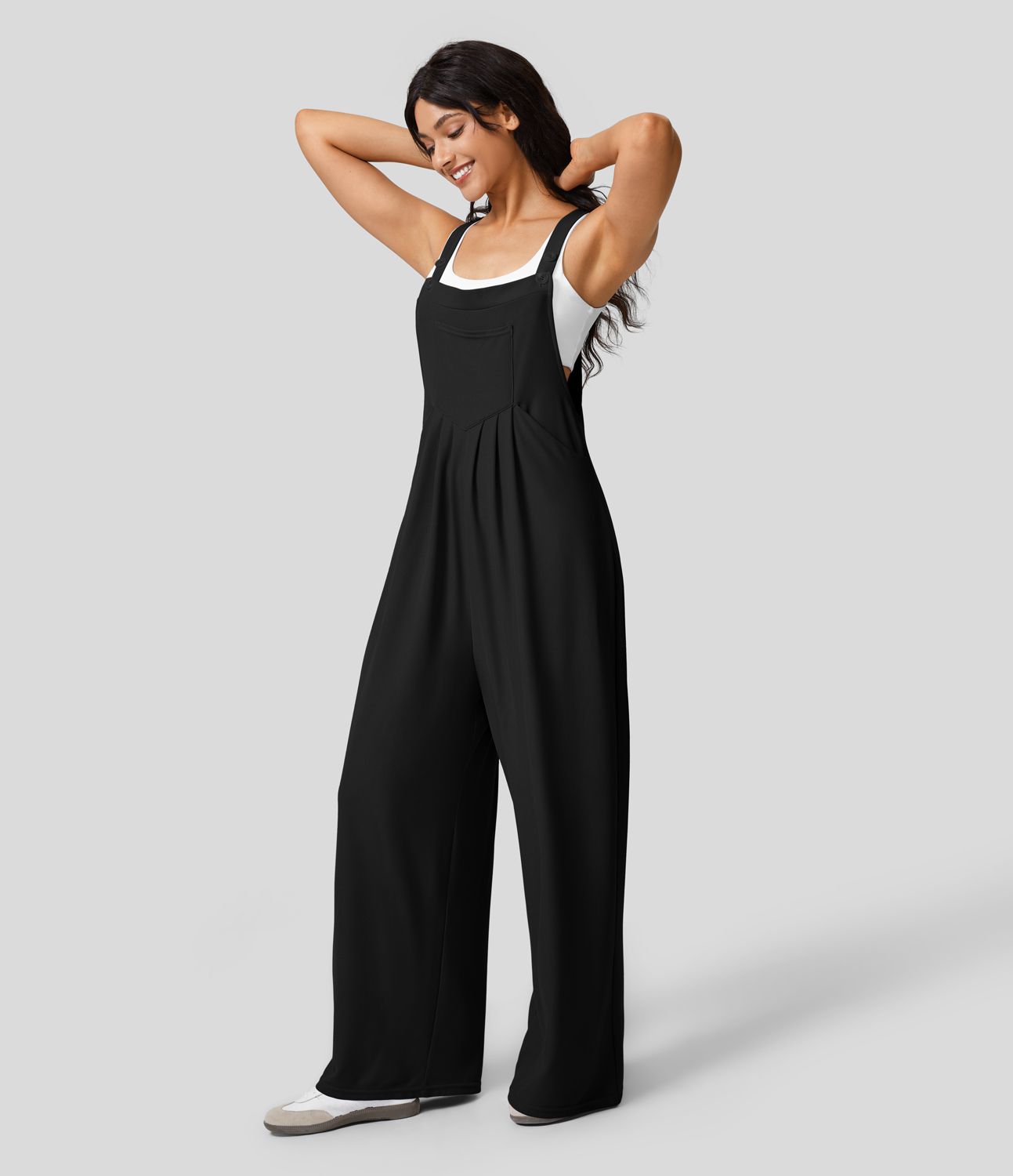 Waffle Casual Overalls - black