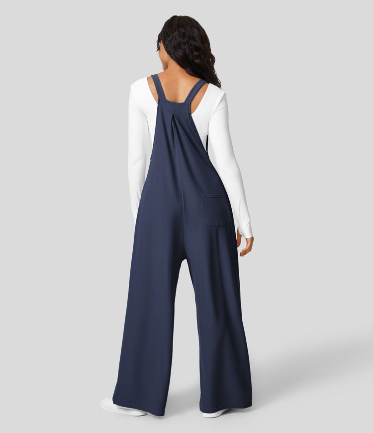 Waffle Casual Overalls - Dark blue