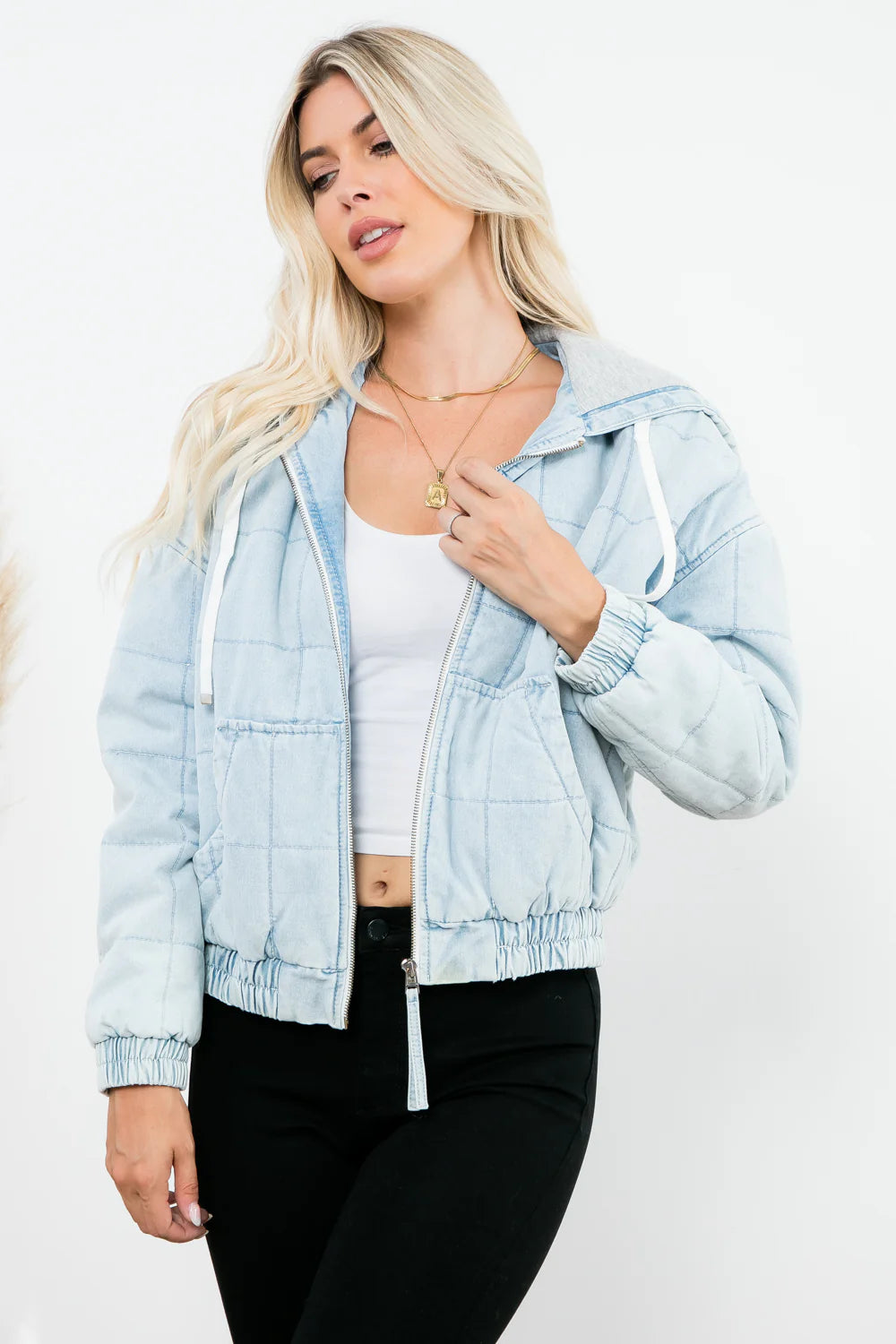 Denim bomber jacket