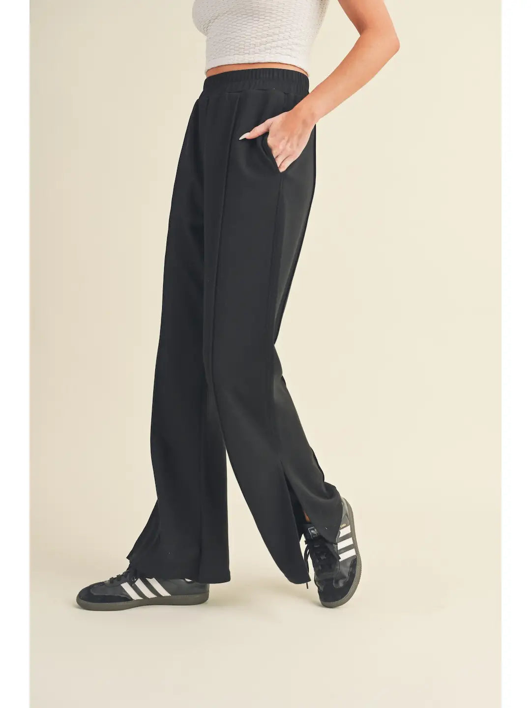 Wide Leg Pants with Side Slit