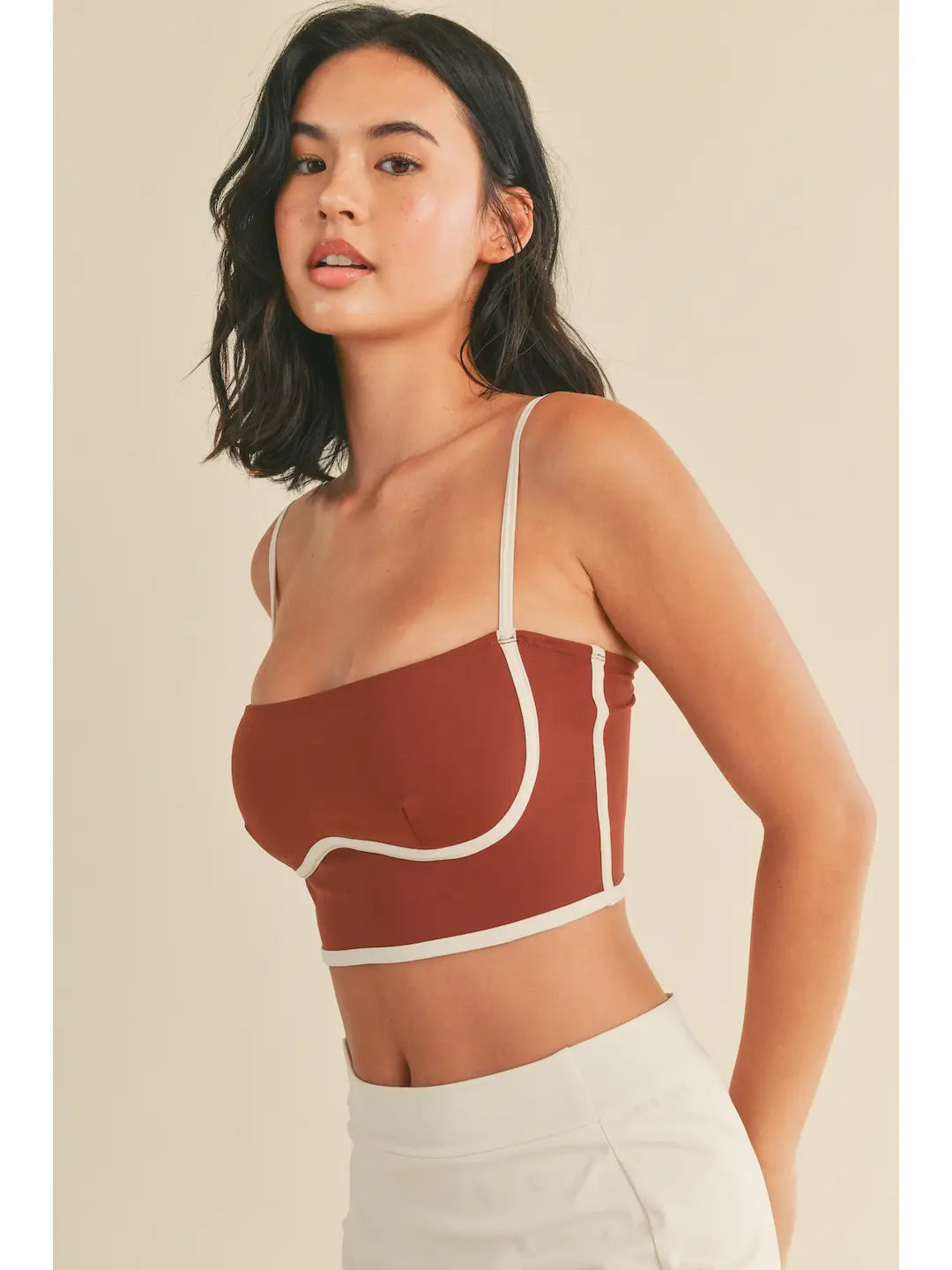 Brown Sculpting Bra tank top