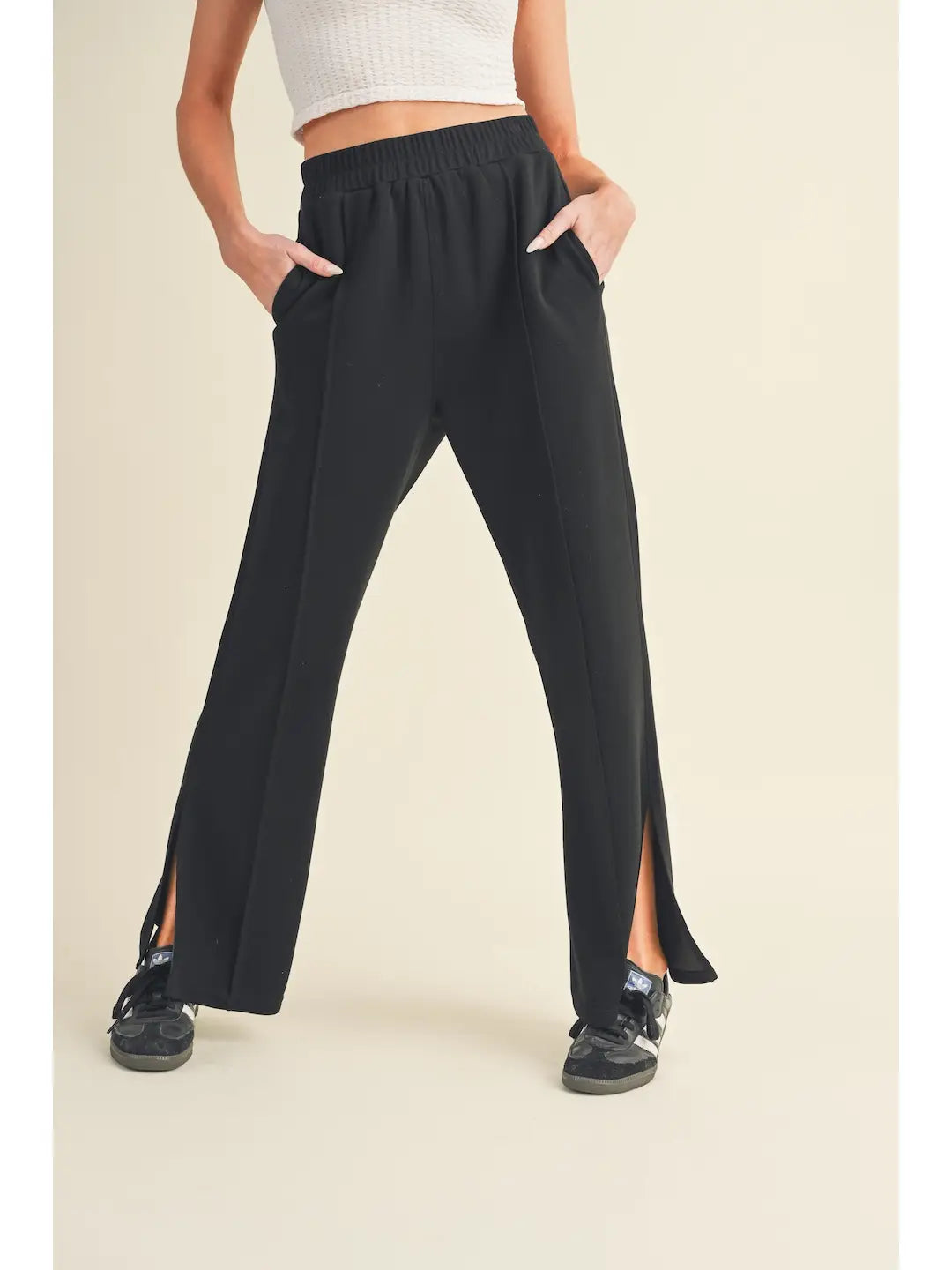 Wide Leg Pants with Side Slit