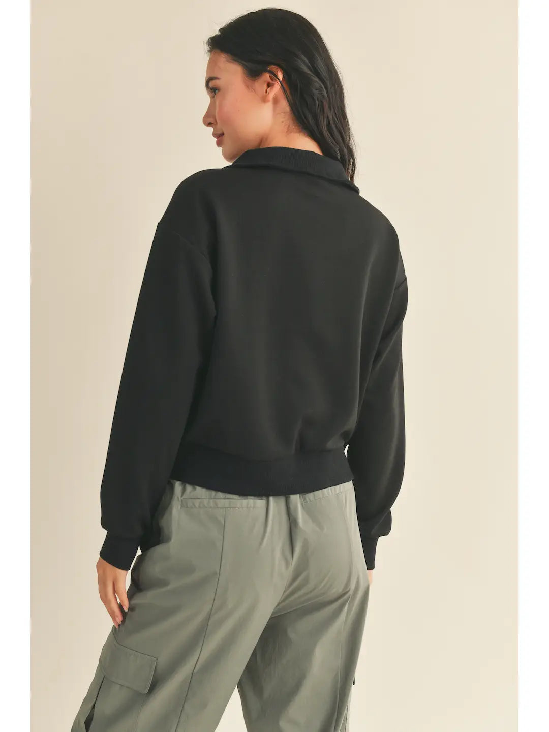 Black Soft Half Zip Pullover