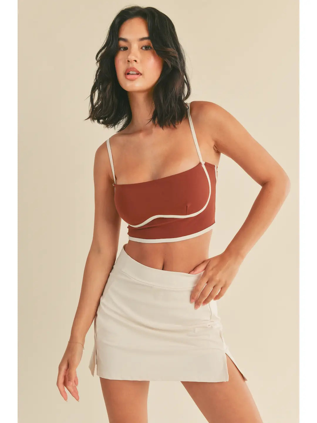 Brown Sculpting Bra tank top