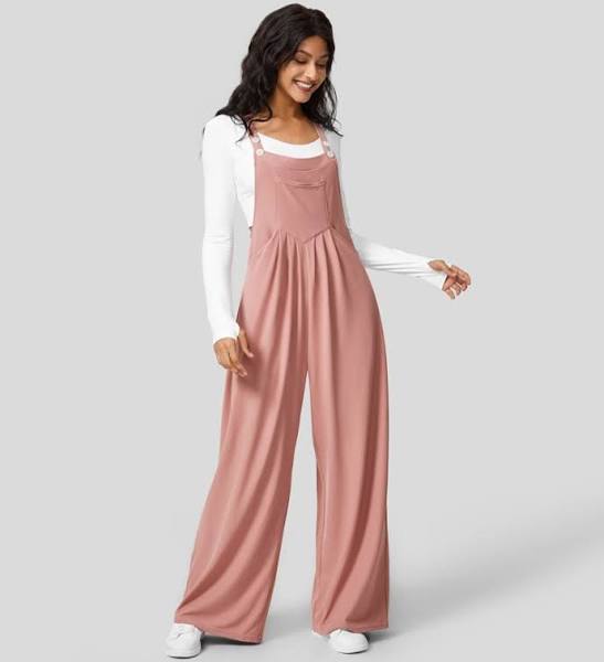 Waffle Casual Overalls - blush