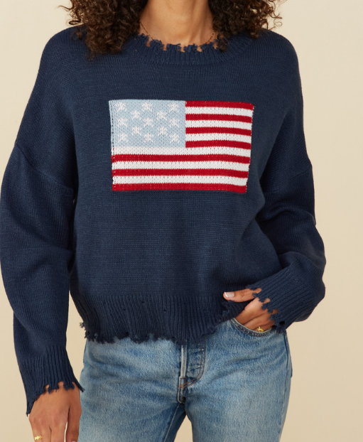 Distressed Old Glory Graphic Sweater