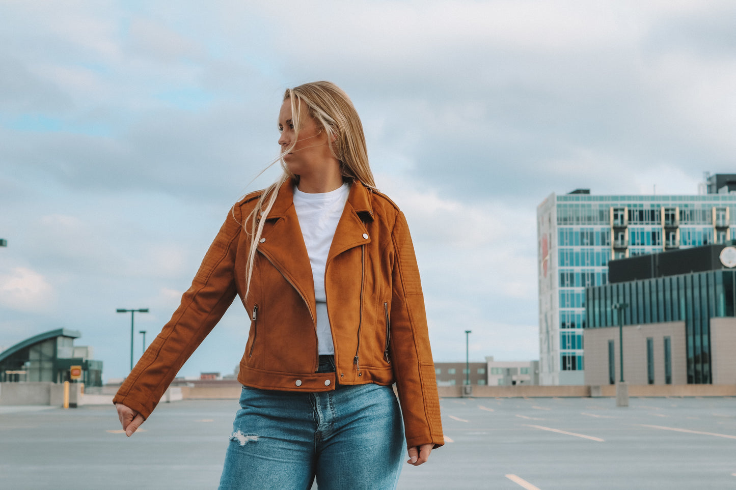 Doreen  Biker jacket Camel