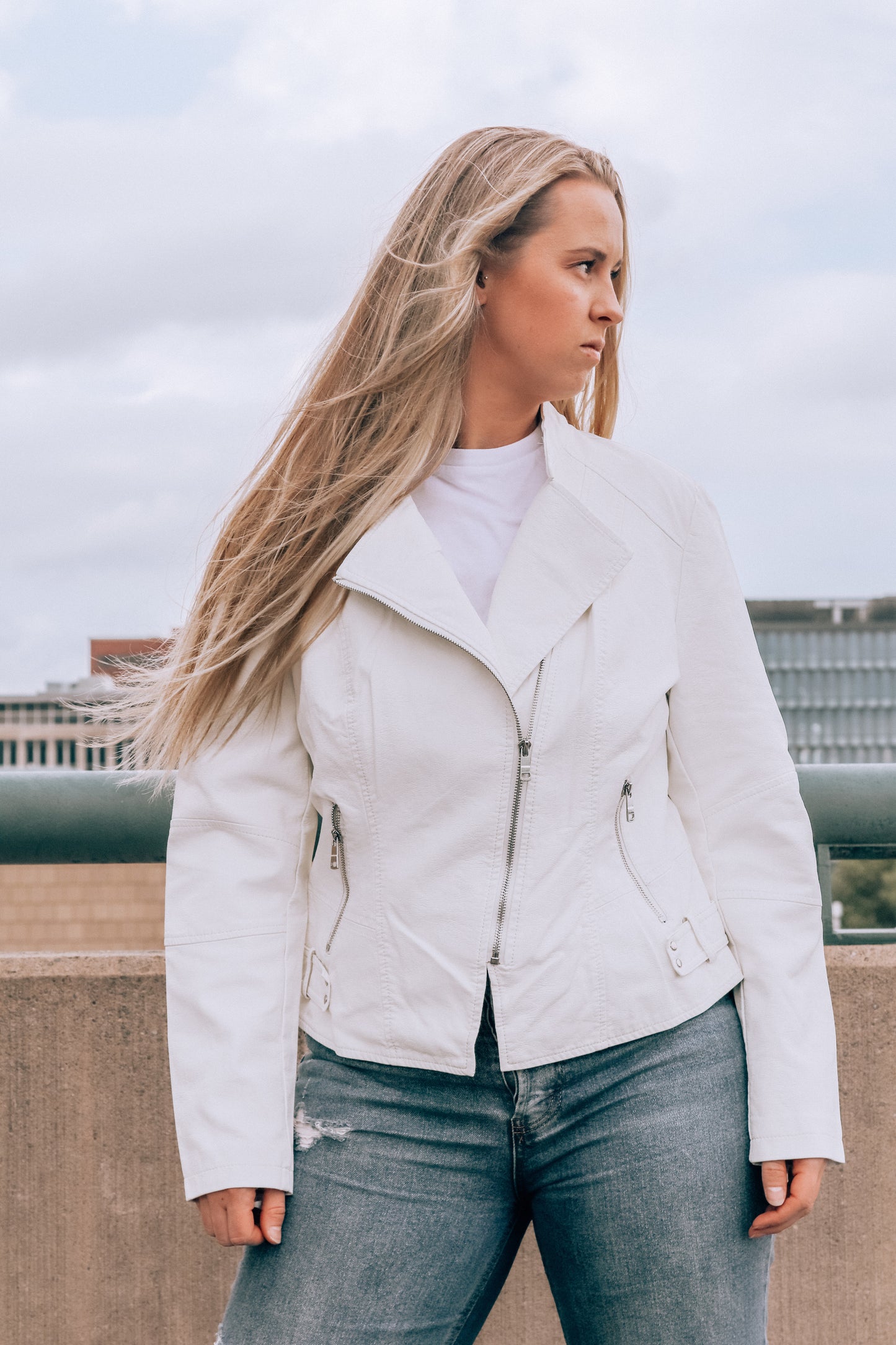 Luna  White floral Jacket