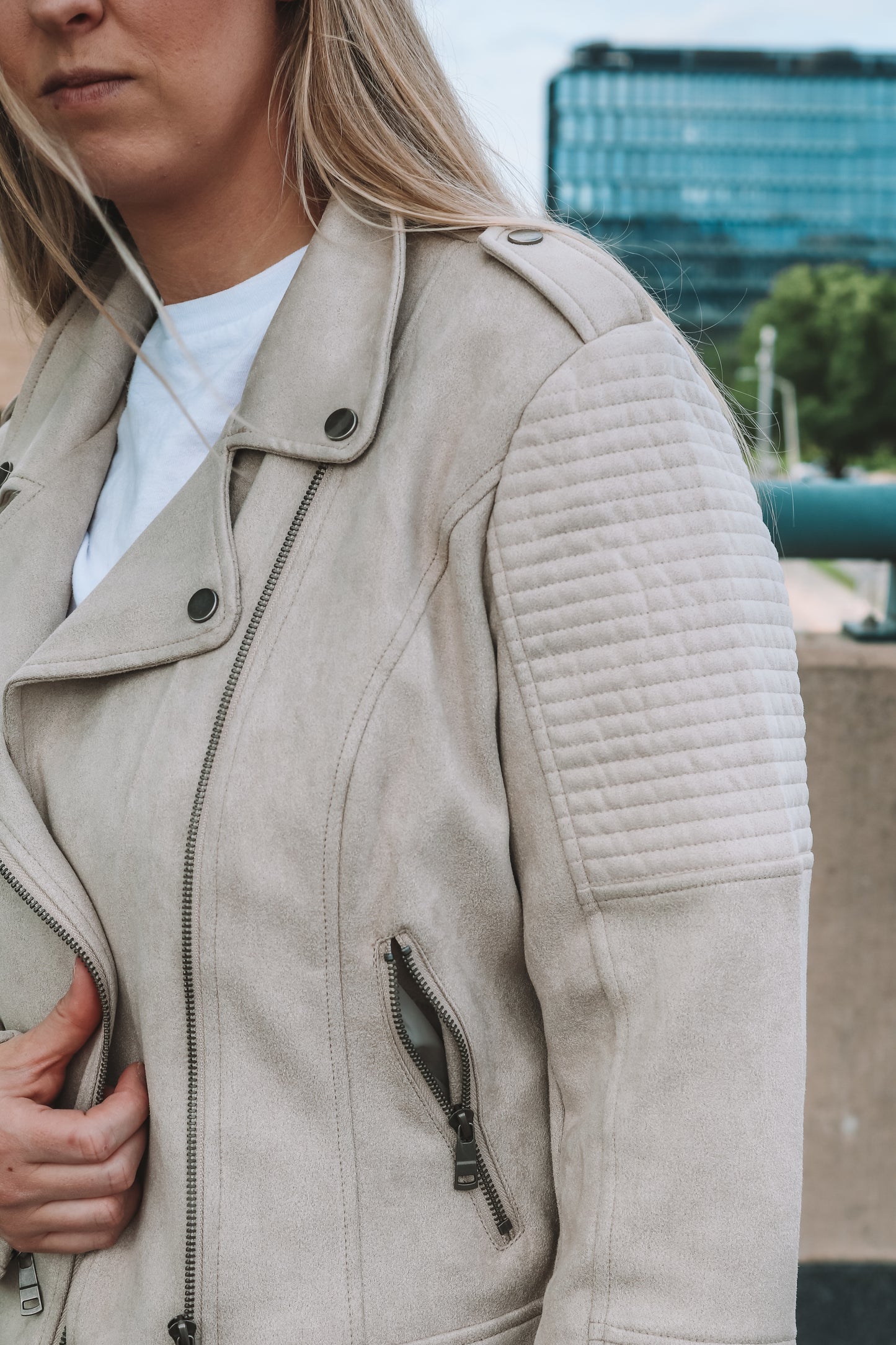 Doreen Beige  Biker jacket