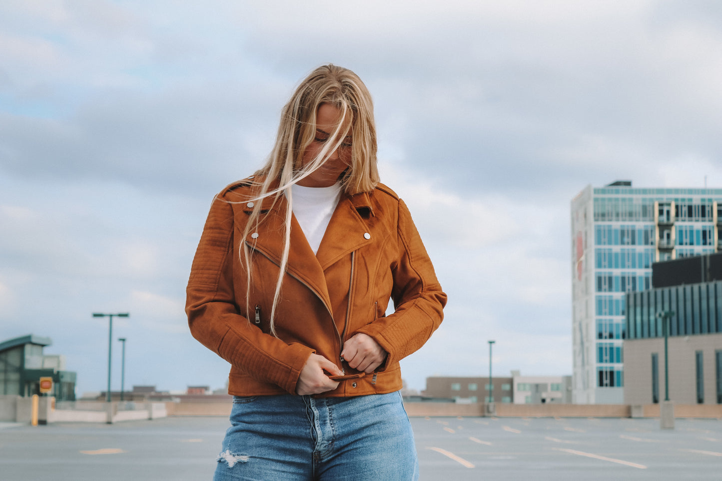 Doreen  Biker jacket Camel