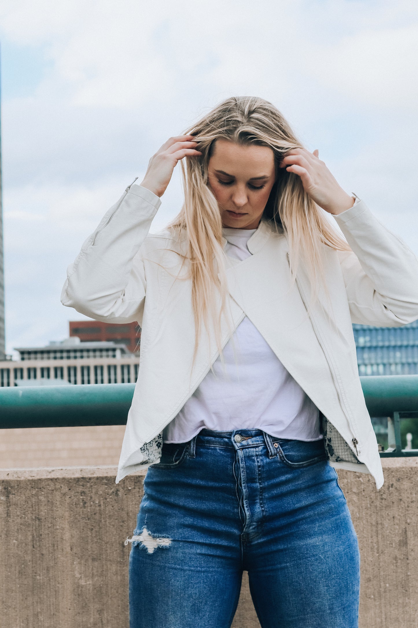 Luna  White floral Jacket