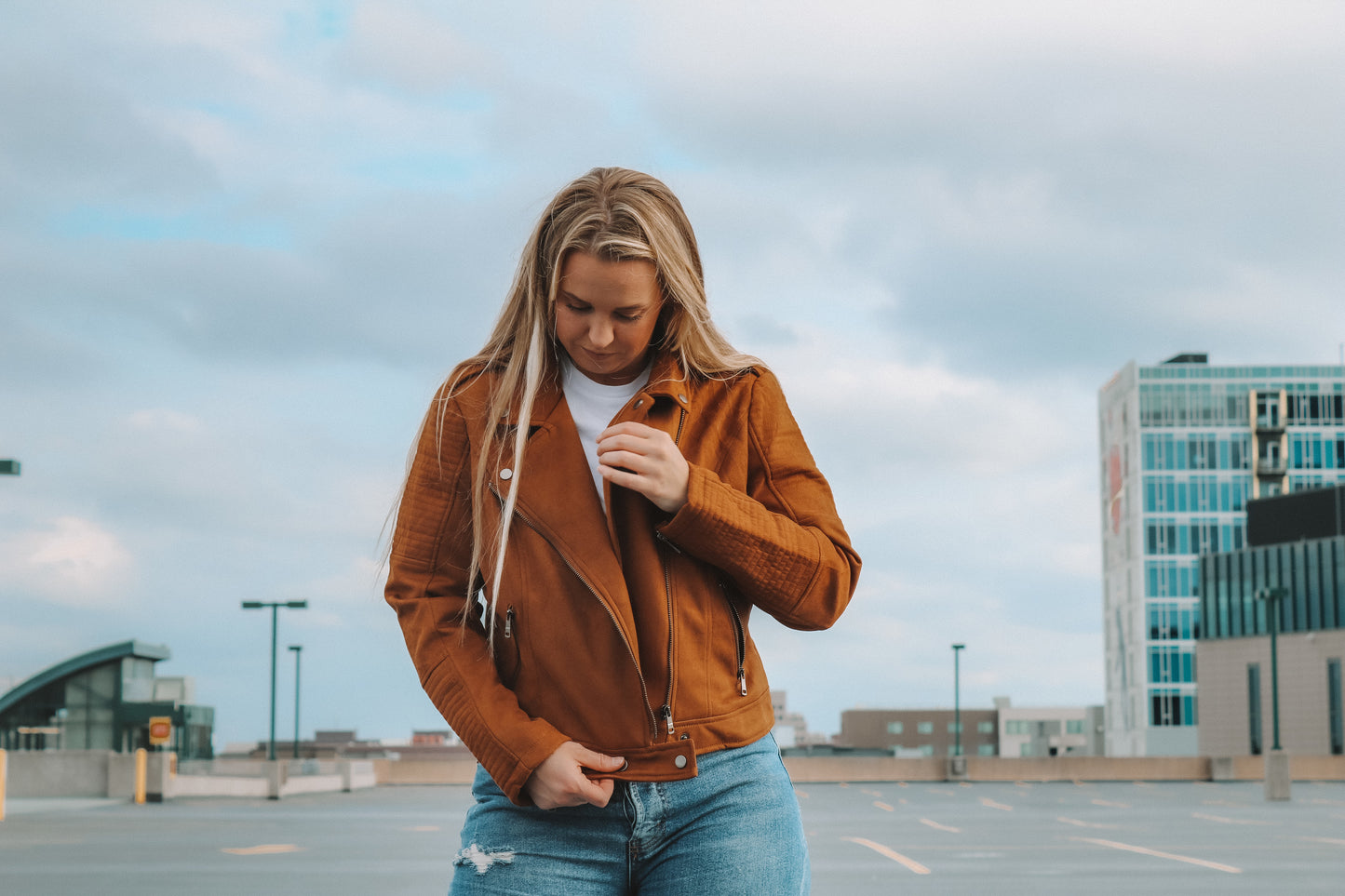 Doreen  Biker jacket Camel