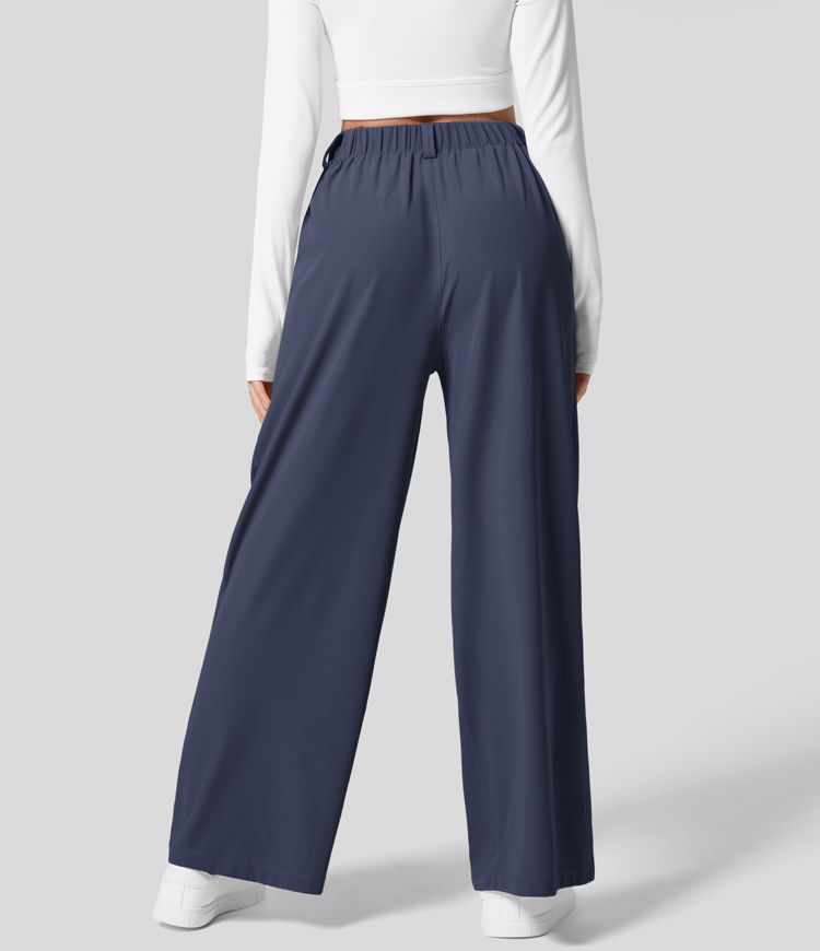 Halara waffle work pants -  Dark Blue