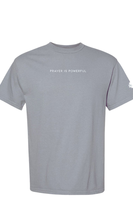 prayer is powerful  t-shirt. -  grey