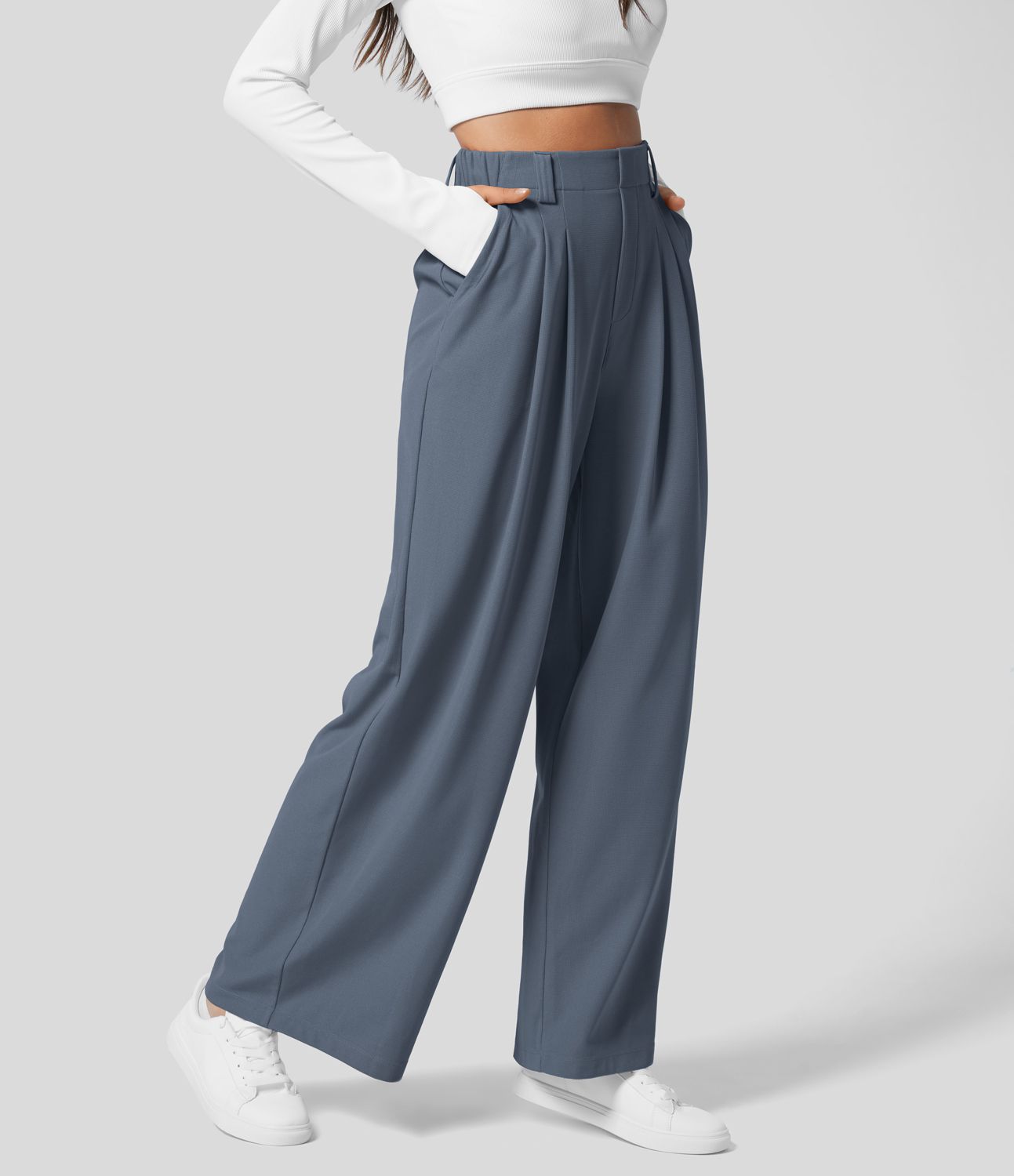 waffle work pants -  Smoky blue/grey