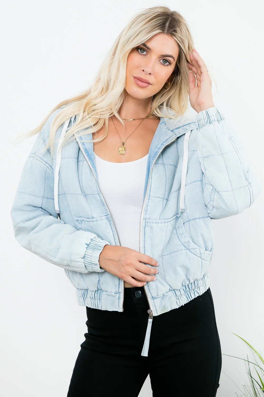 Denim bomber jacket