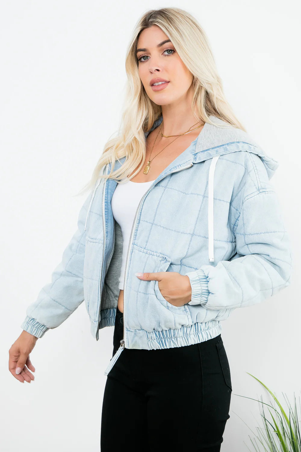 Denim bomber jacket