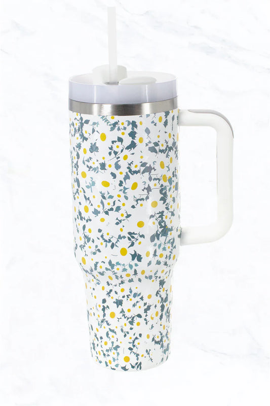 Daisy Floral printed Tumbler 40 OZ