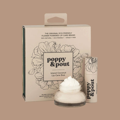 Poppy & pout lip care giftset - island coconut