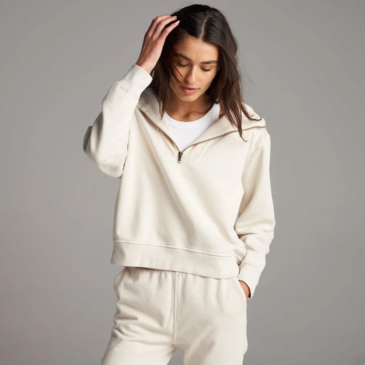 Ivory  Soft Half Zip Pullover