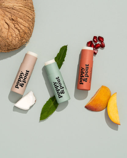 poppy and pout lip balms