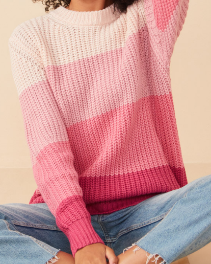 Pink Color Block Sweater