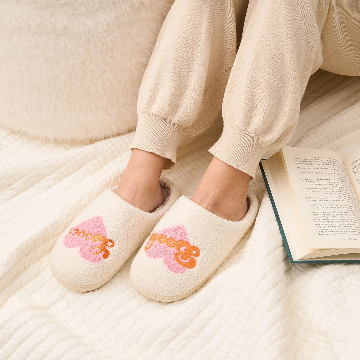 Fuzzy Slippers  book lover