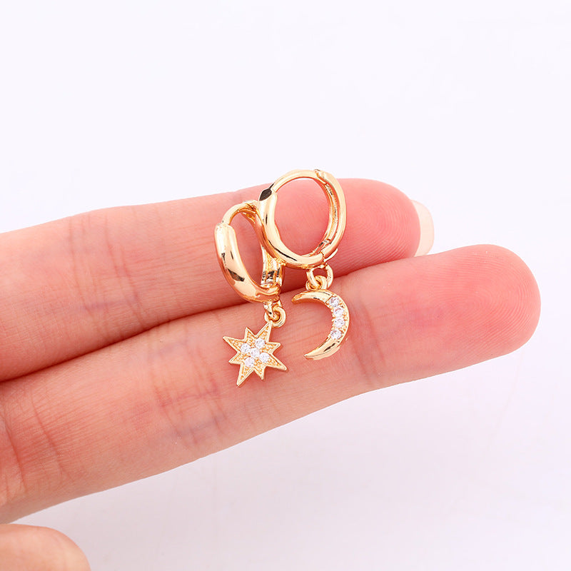 Darling moon and star hoops