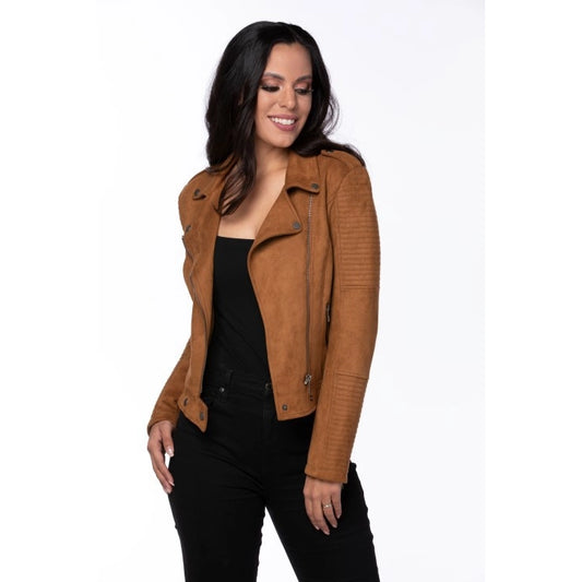 Doreen  Biker jacket Camel